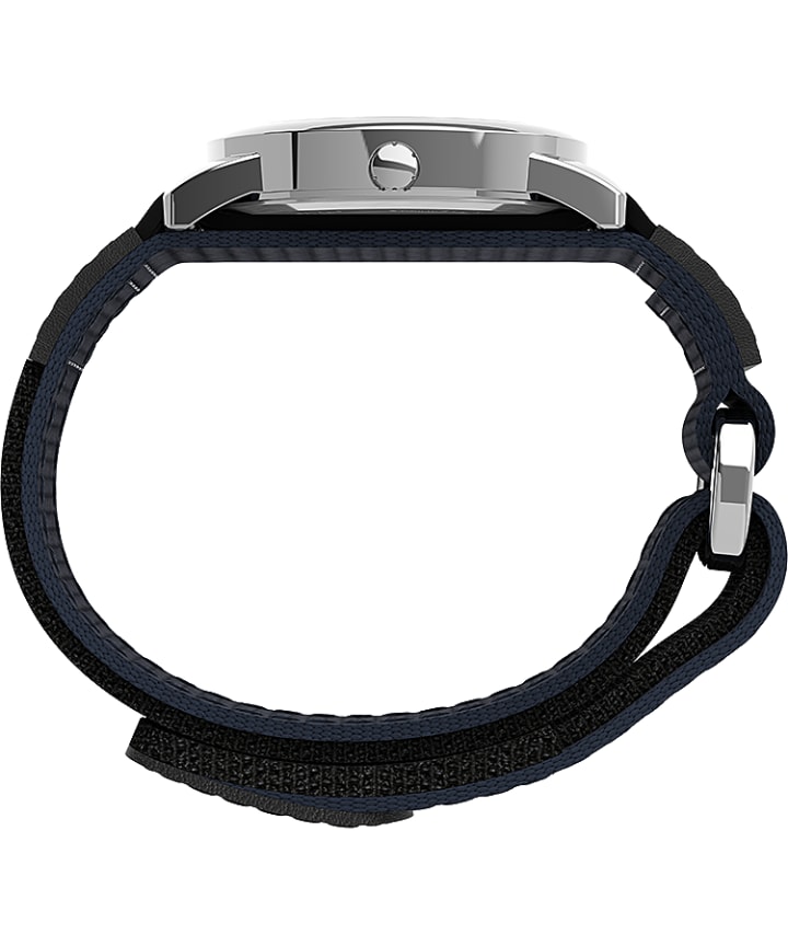 Easy Reader® 35mm Fabric Fast Wrap® Strap Watch Silver-Tone/Blue large