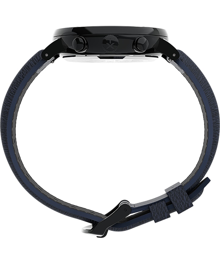 Fairfield Chronograph 41mm Leather Strap Watch Black/Blue large