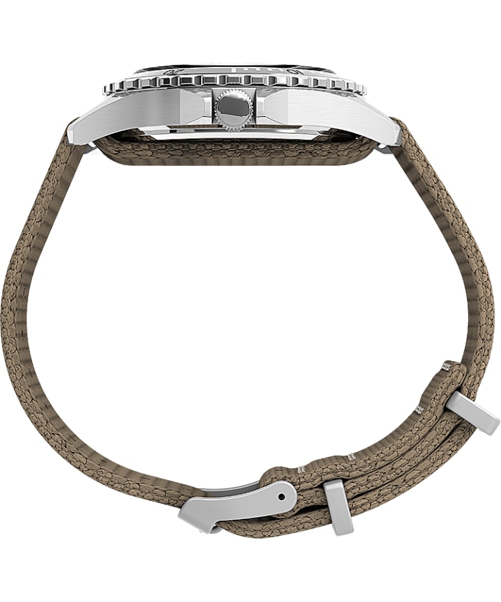 Navi XL 41mm Fabric Strap Watch Stainless-Steel/Tan/Black large