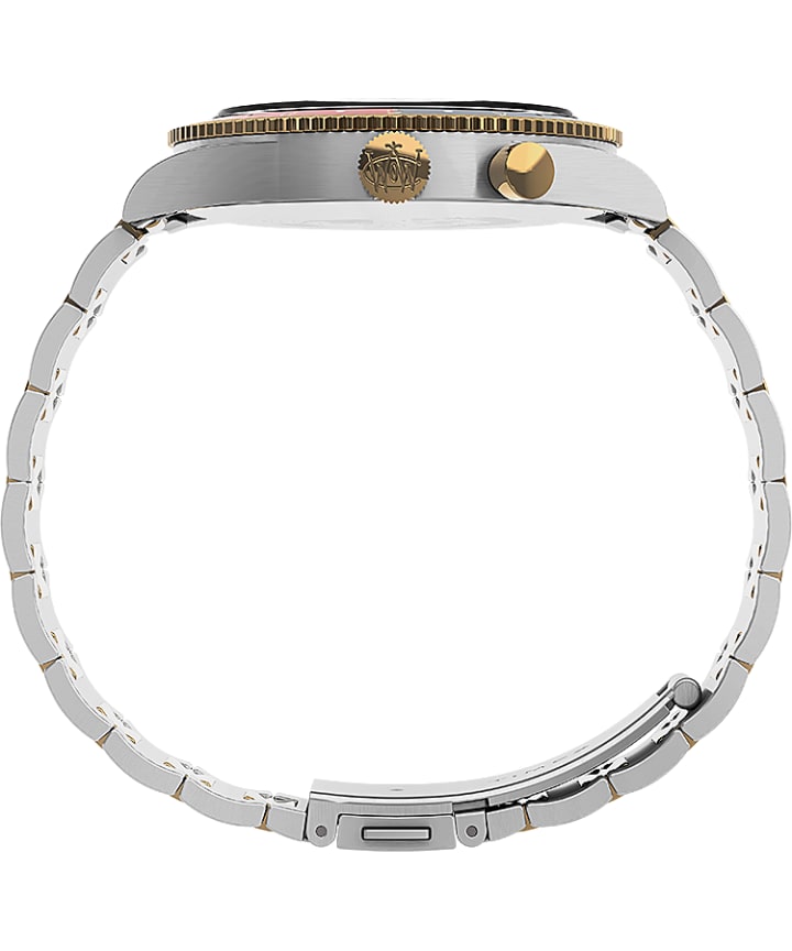 Waterbury Traditional GMT 39mm Stainless Steel Bracelet Watch Stainless-Steel/Two-Tone/Blue large