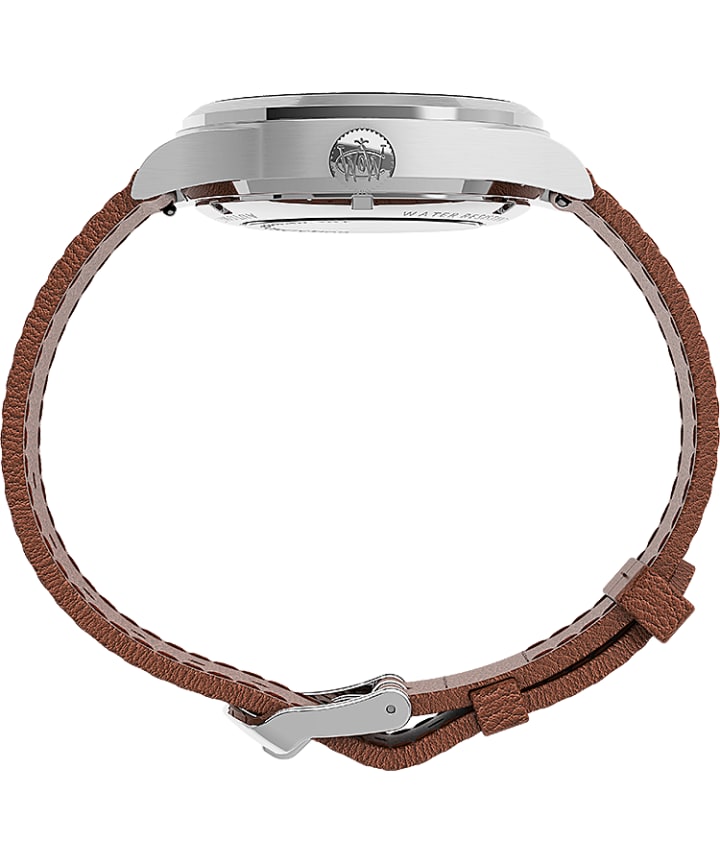 Waterbury Traditional Automatic 39mm Leather Strap Watch Stainless-Steel/Tan/Blue large
