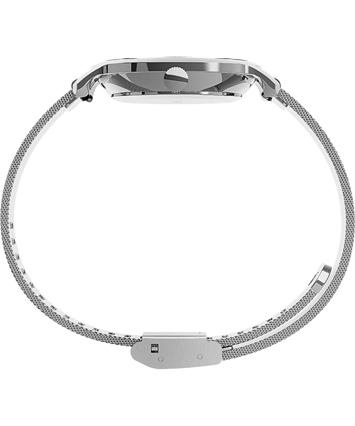 Transcend™ 31mm Stainless Steel Mesh Band Watch Silver-Tone large