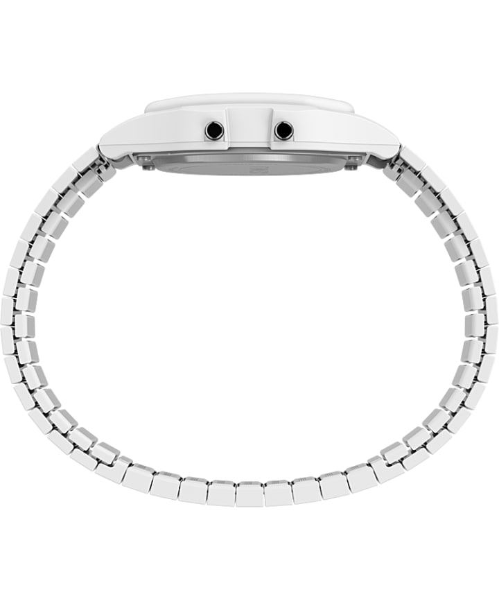 Timex T80 34mm Stainless Steel Expansion Band Watch White-Tone large