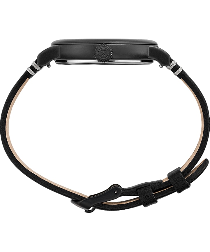 Timex Standard Dia de los Muertos 40mm Leather Strap Watch Black/Black/Black large