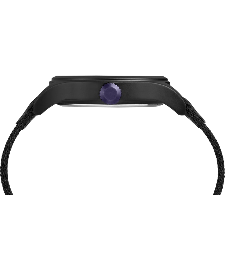 Timex x Ghostly 40mm Fabric Strap Watch Black/Black large