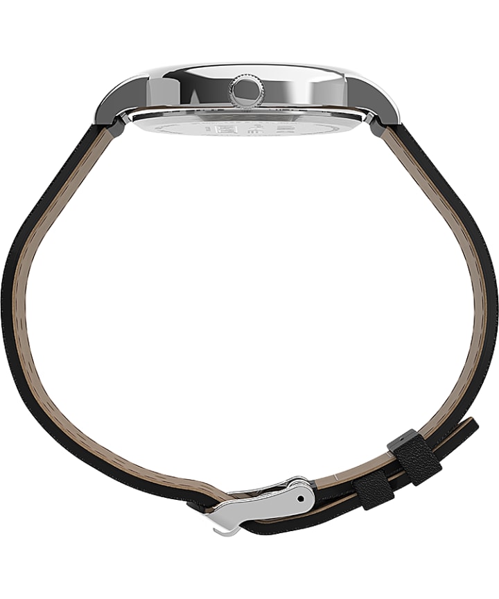 Timex Weekender x PAC-MAN™ 38mm Leather Strap Watch Silver-Tone/Black large