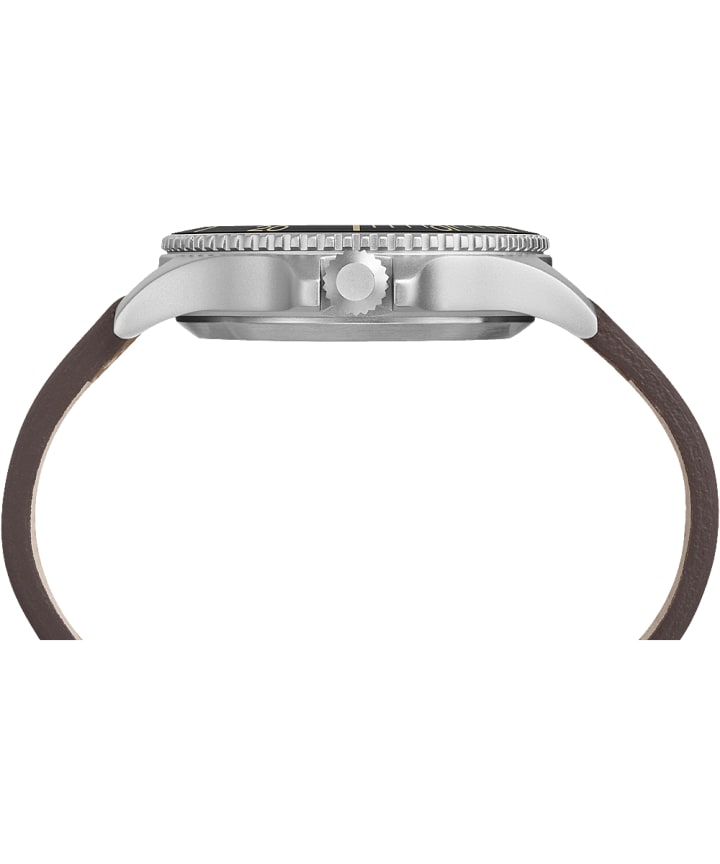 Expedition Ranger 43mm Leather Strap Watch IP-Steel/Tan/Natural/Black large