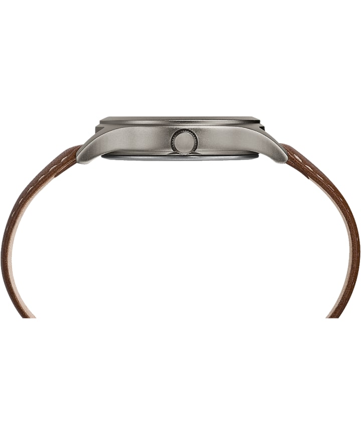 Expedition Scout Midsize 36mm Leather Strap Watch Titanium/Brown/Blue large