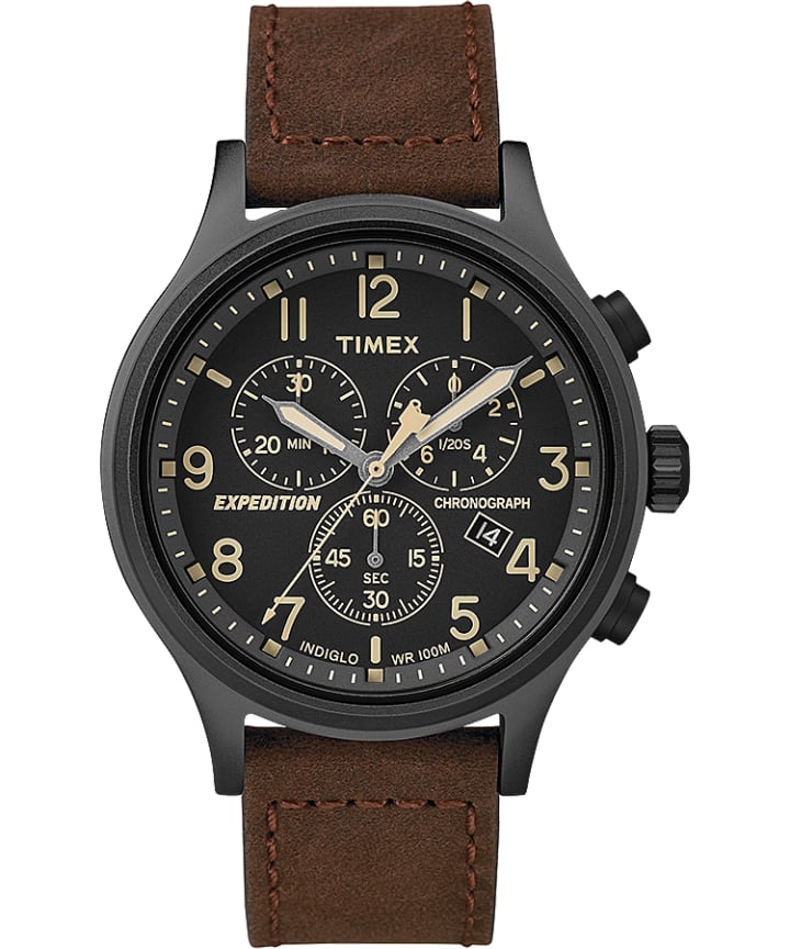 Expedition Scout Chronograph 42mm Leather Strap Watch - Timex US