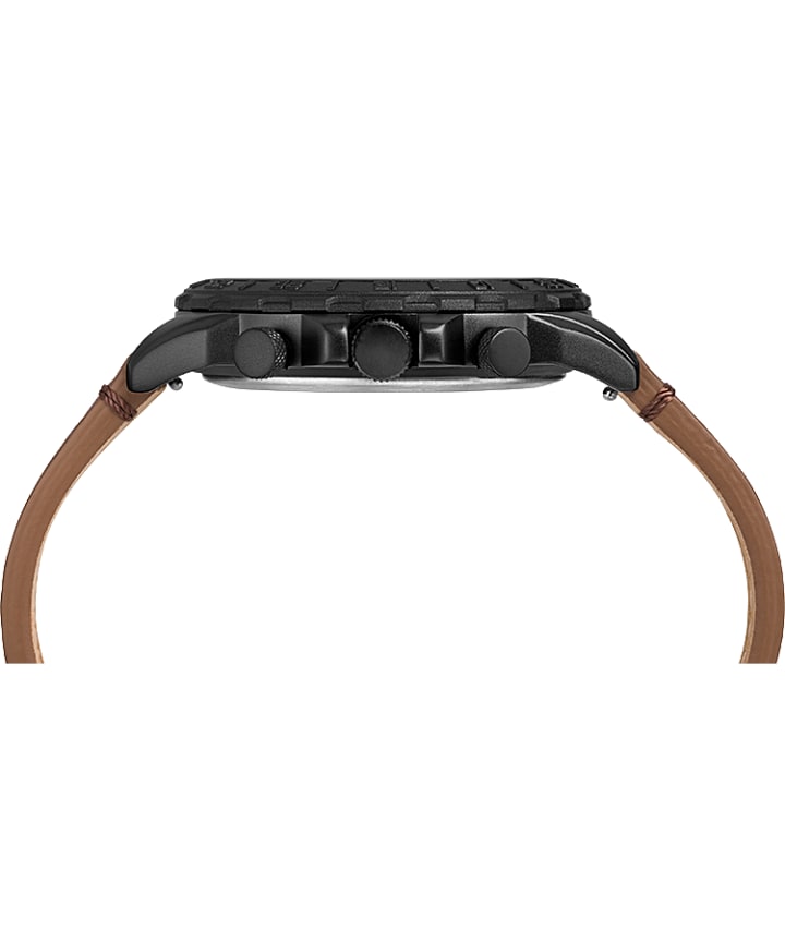 Expedition Pioneer Combo 41mm Quick-Release Leather Strap Watch Black/Brown large