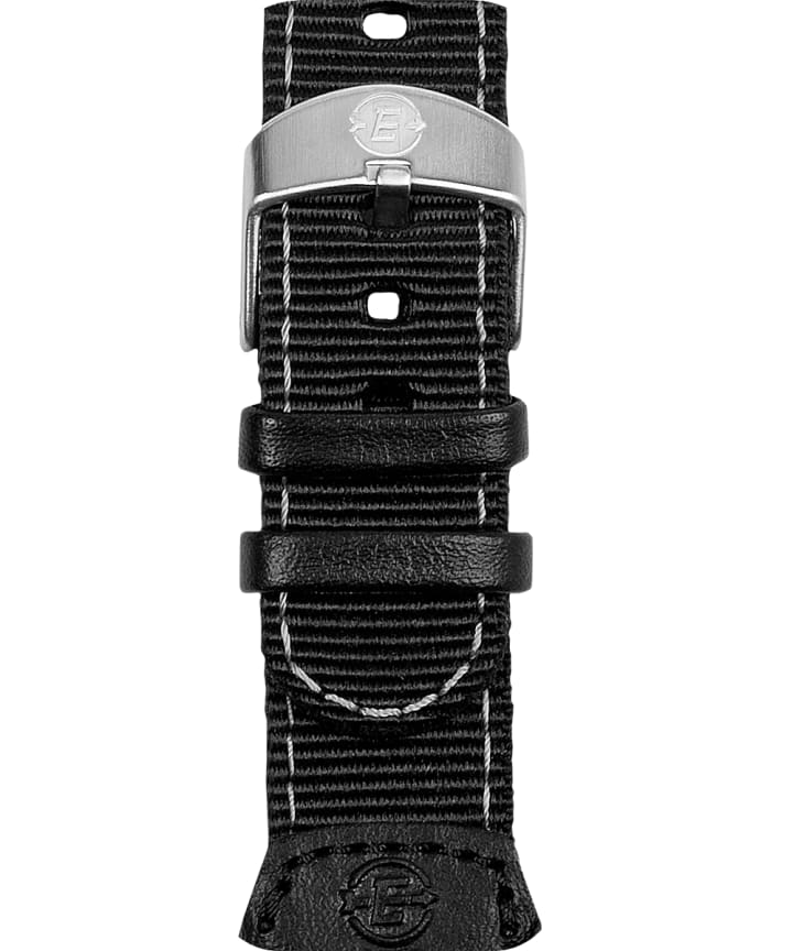 16mm Fabric with Leather Strap Black large