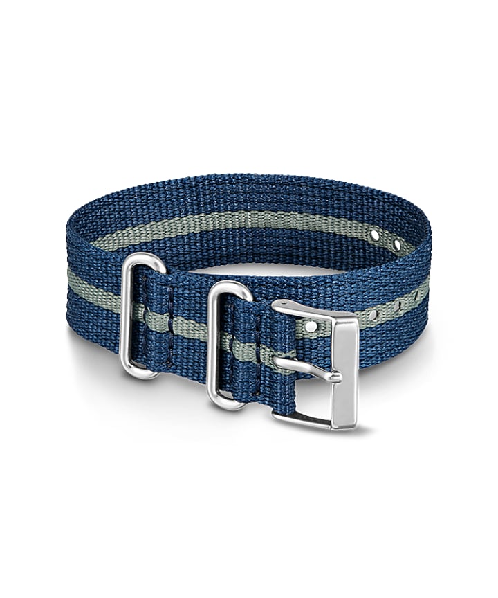20mm Fabric Slip-Thru Single Layer Strap Blue large