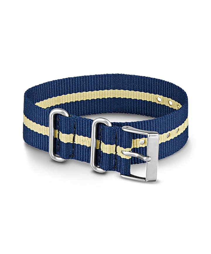 20mm Fabric Slip-Thru Single Layer Strap Blue large