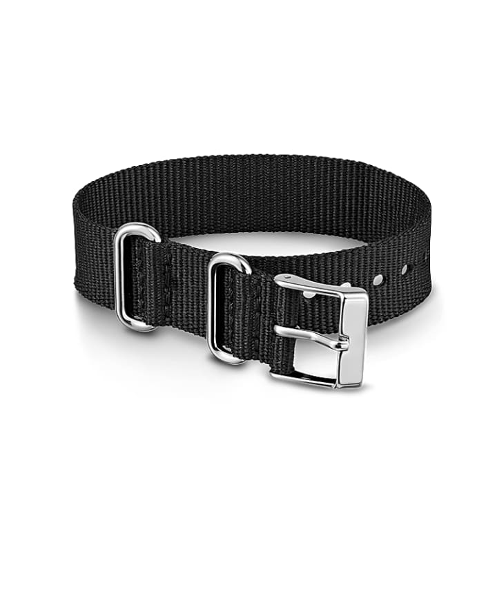 16mm Fabric Slip-Thru Single Layer Strap Black large