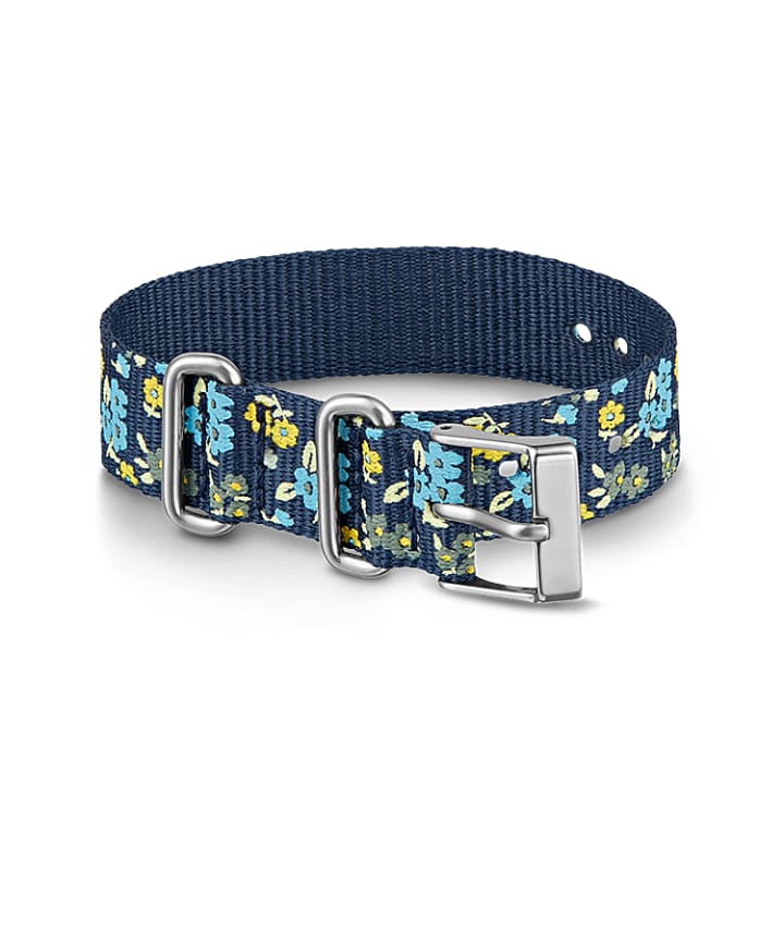 16mm Fabric Slip-Thru Single Layer Strap Blue large