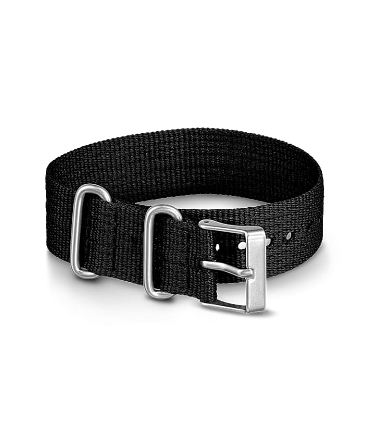 20mm Fabric Slip-Thru Single Layer Strap Black large