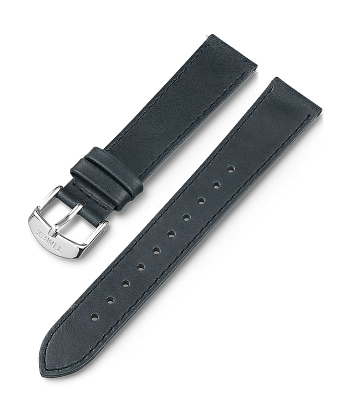 Bracelet en cuir de 18 mm Black large