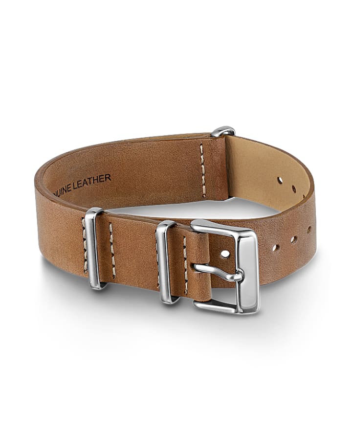 18mm Leather Slip-Thru Double Layer Strap Champagne large