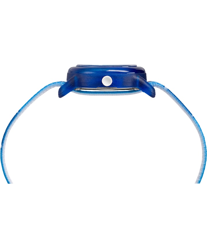 TIMEX TIME MACHINES® 29mm Blue Soccer Elastic Fabric Kids Watch Blue/White large