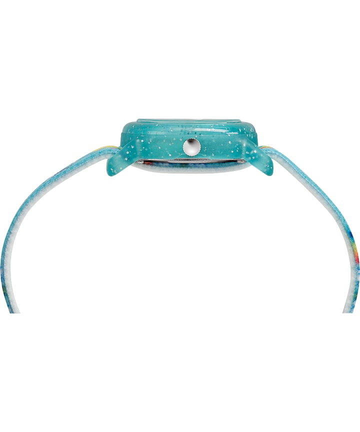 Kids Analog 28mm Elastic Fabric Strap Watch Blue/White large