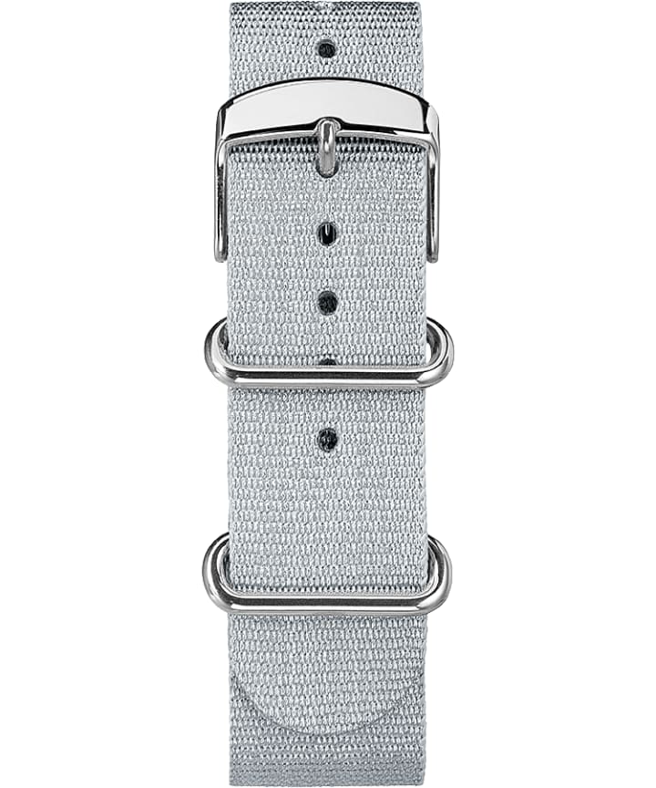 20mm Metallic Woven Fabric Slip-Thru Strap Silver-Tone large