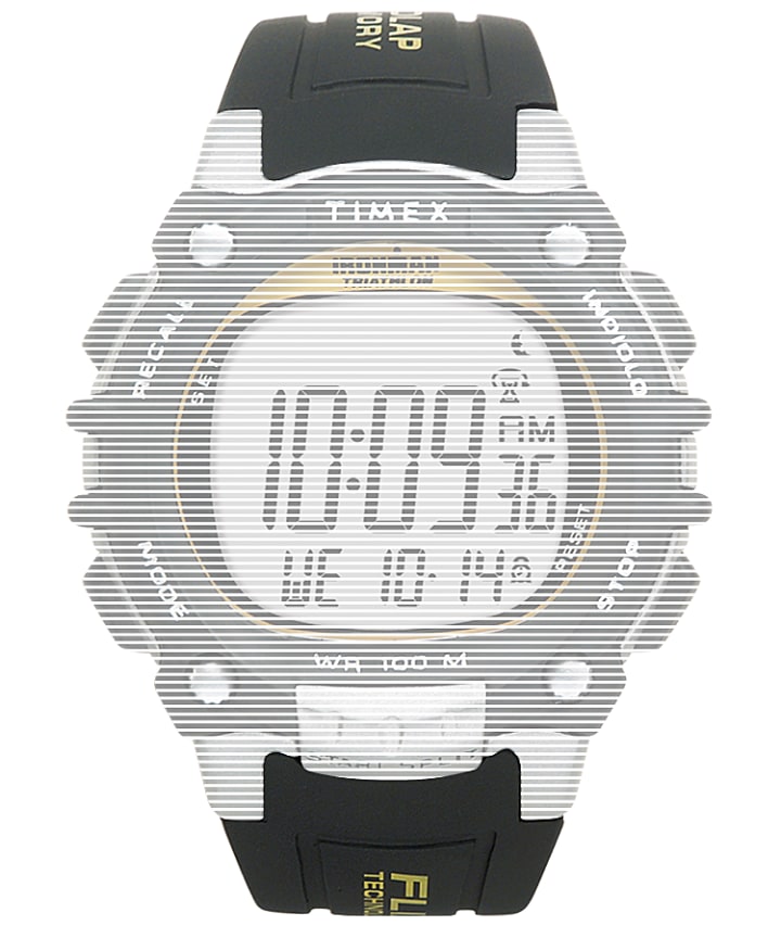 Replacement 18mm Resin Strap Watch for Ironman® 100 Lap Full-Size Black large