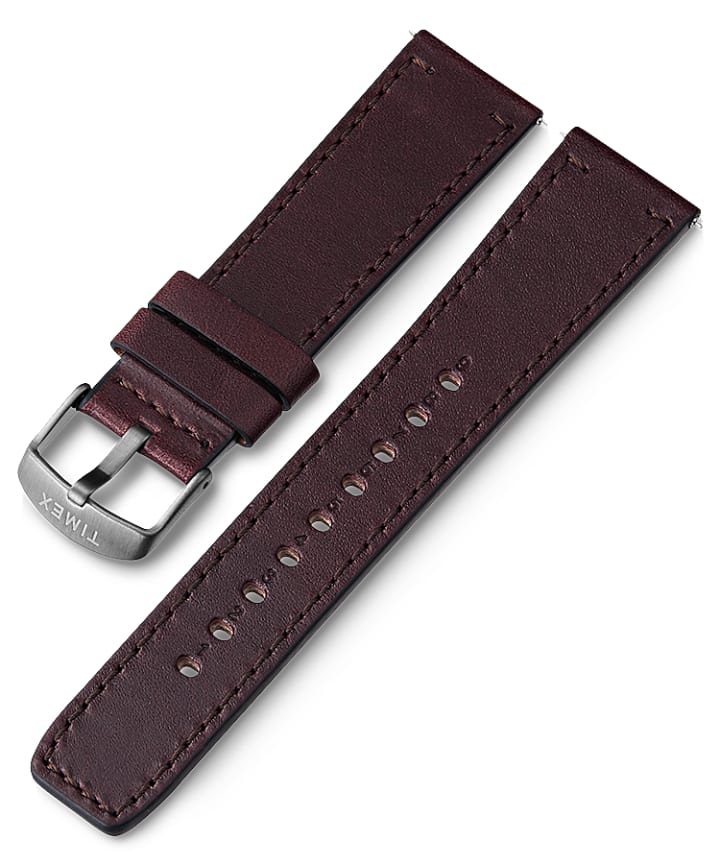 22mm Quick Release Leather Strap Brown large