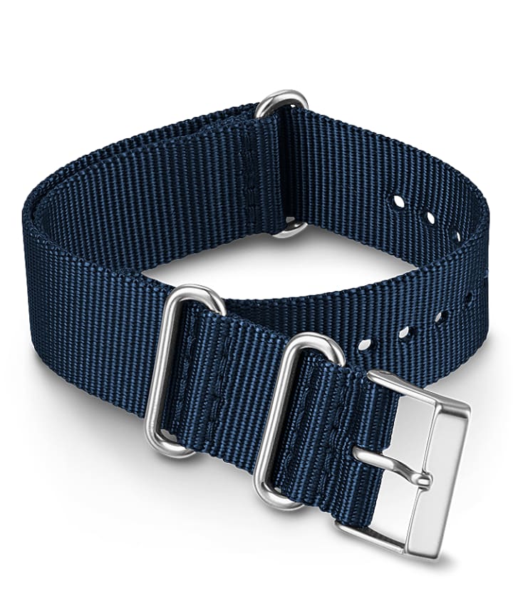 20mm Fabric Slip-Thru Double Layer Strap Blue large