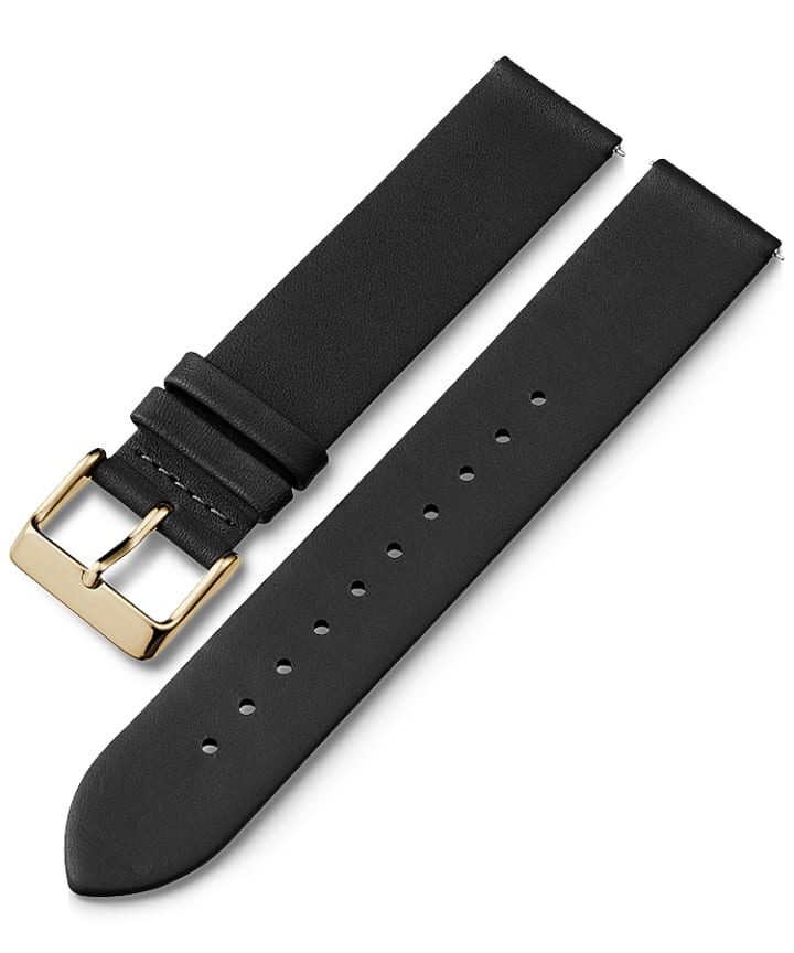 20mm Quick Release Leather Strap Black large