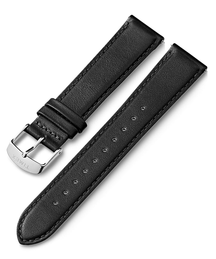 20mm Quick Release Leather Strap Black large