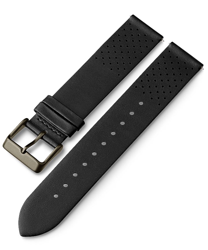 20mm Quick Release Leather Strap Black large