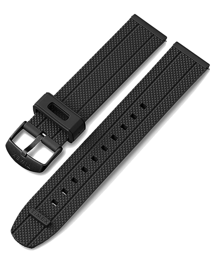 20mm Quick Release Silicone Strap with Timex Pay Black large