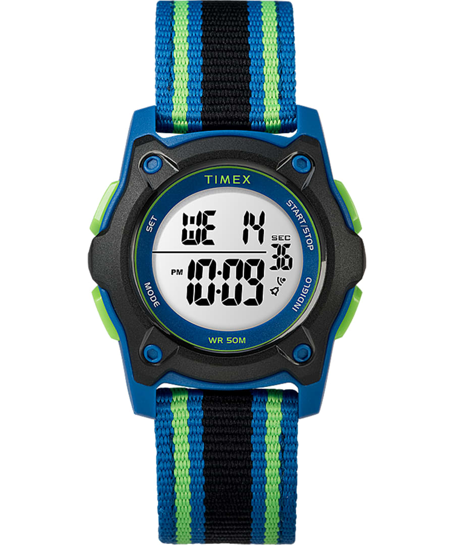 kid's digital 35mm double layer fabric strap watch