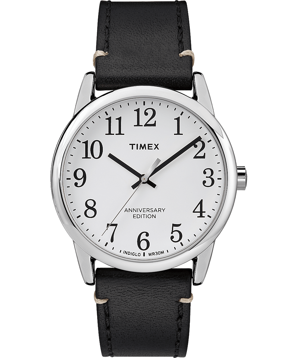 Easy Reader Large Face 38mm Leather Strap Watch | Timex