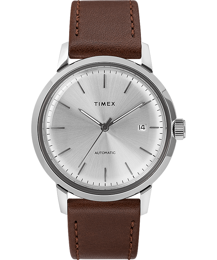 Marlin 40mm Automatic Leather Strap Watch | Timex