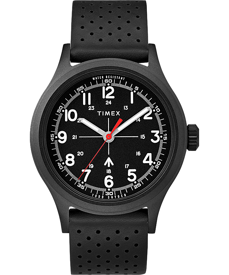 Timex x Todd Snyder Military Inspired 40mm Black Leather Strap Watch - Timex  US