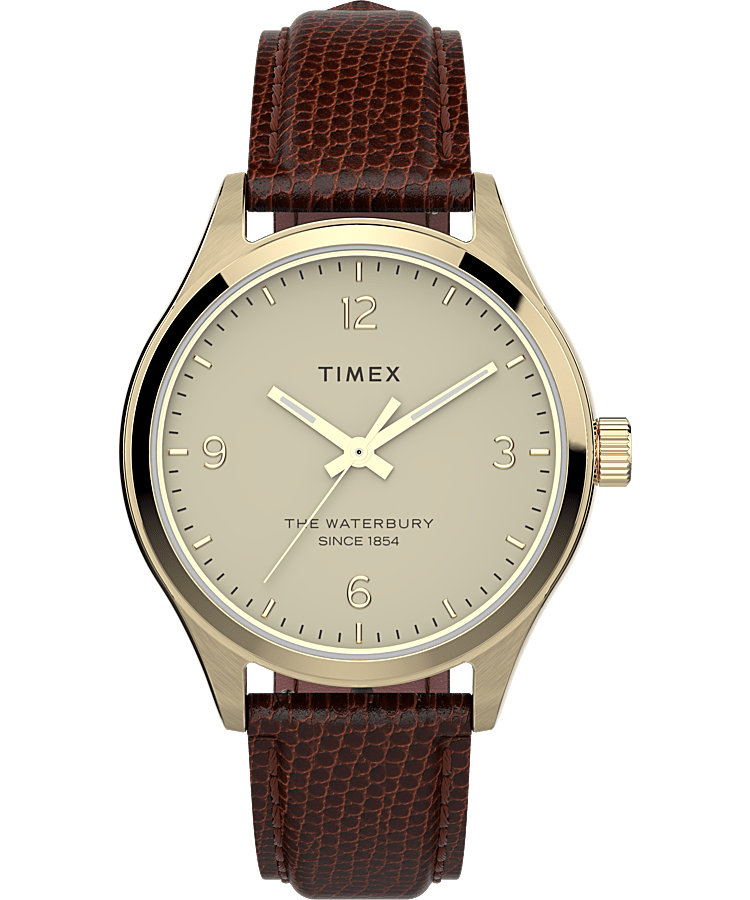 Waterbury Traditional 34mm Leather Strap Watch - Timex UK
