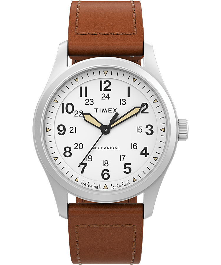 Expedition North Field Post Mechanical 38mm Eco-Friendly Leather Strap Watch  - Timex CA