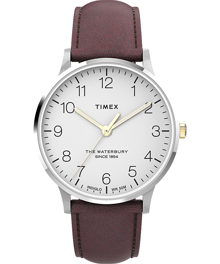 Waterbury Classic 40mm Leather Strap Watch - Timex CA
