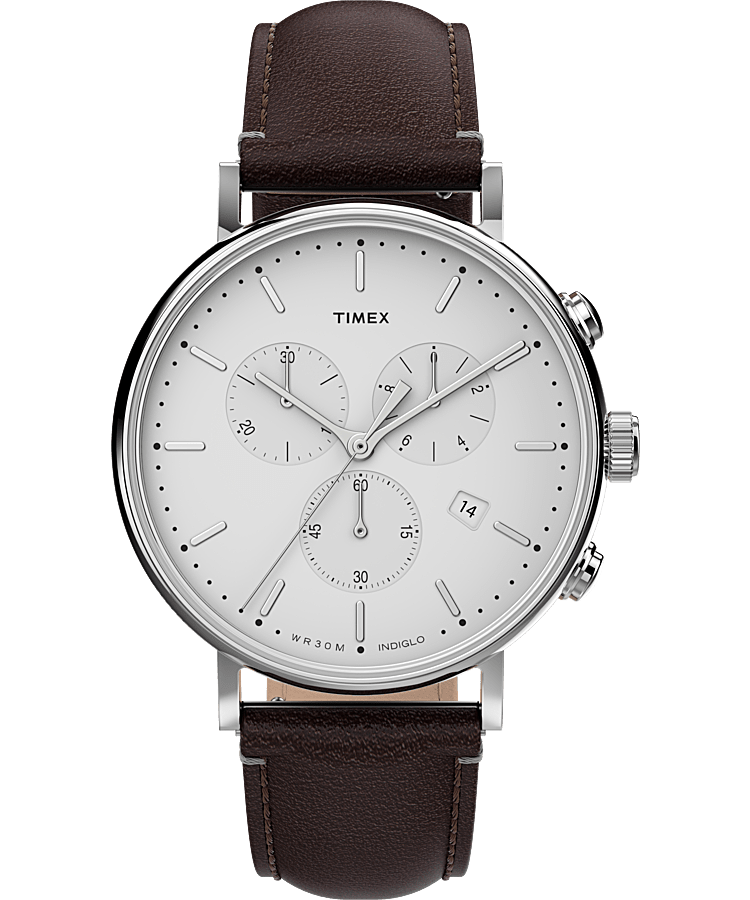 Fairfield Chrono 41mm Leather Strap Watch - Timex EU