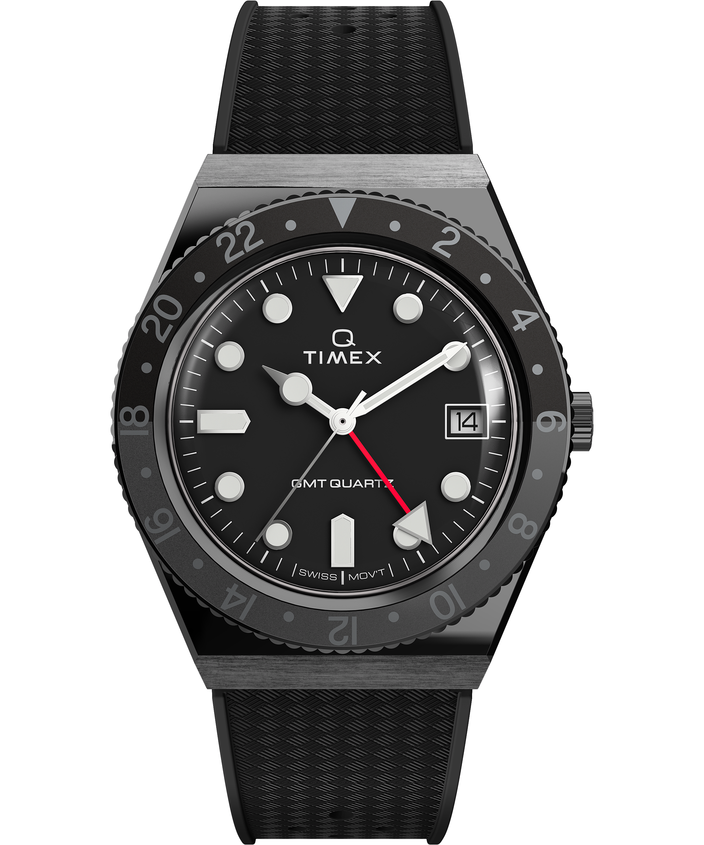 Q Timex GMT 38mm Synthetic Rubber Strap Watch - Timex US