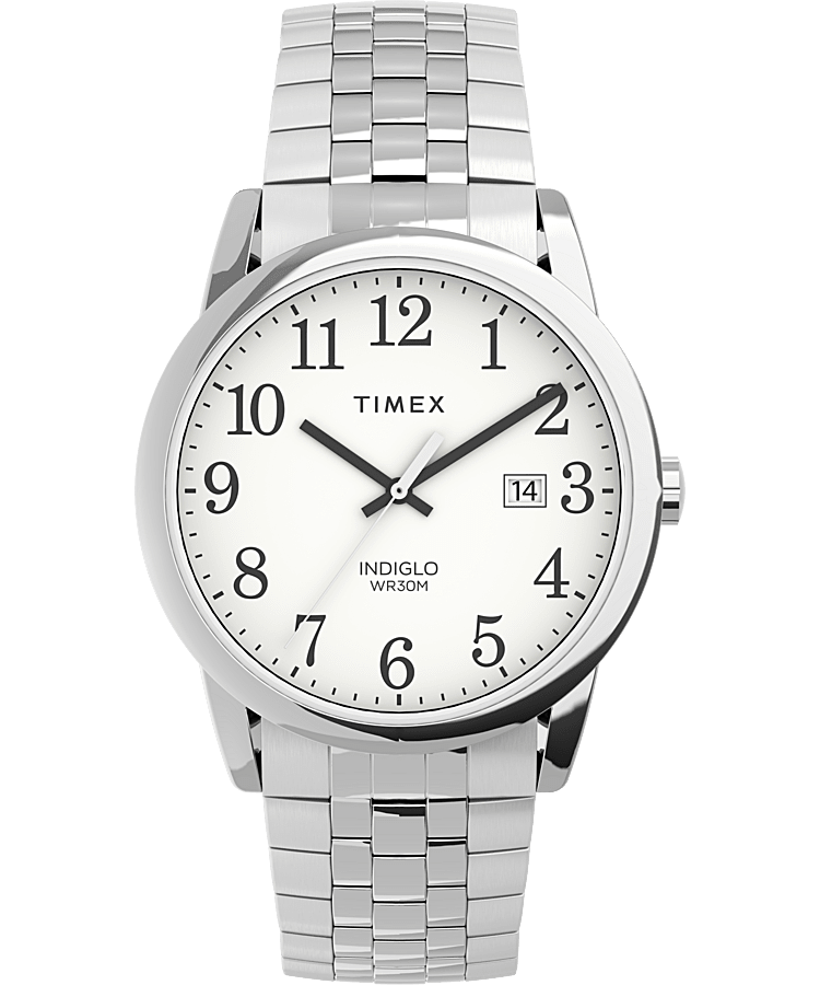 Easy Reader 38mm Stainless Steel Expansion Band Watch with Perfect Fit -  Timex CA