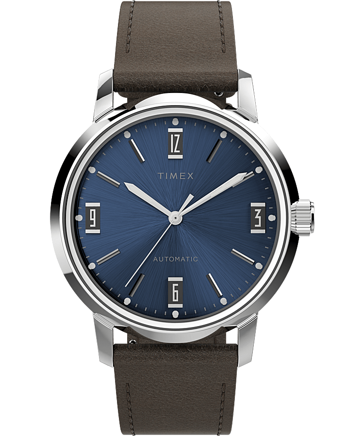 Marlin Automatic 40mm Leather Strap Watch - Timex UK