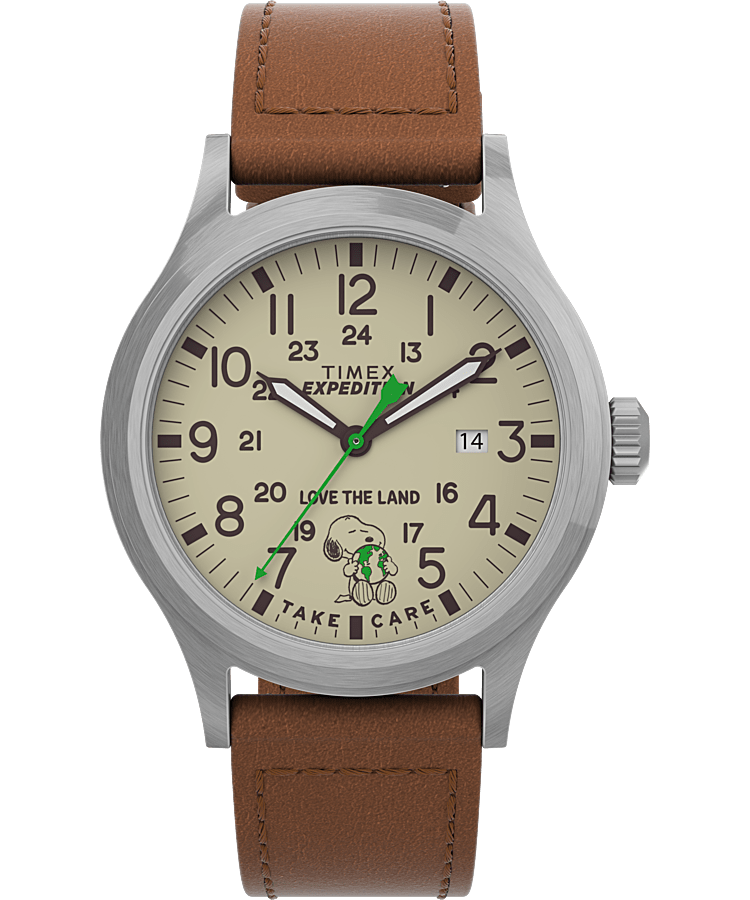 Timex Expedition® Scout x Peanuts Take Care 40mm Leather Strap Watch ...