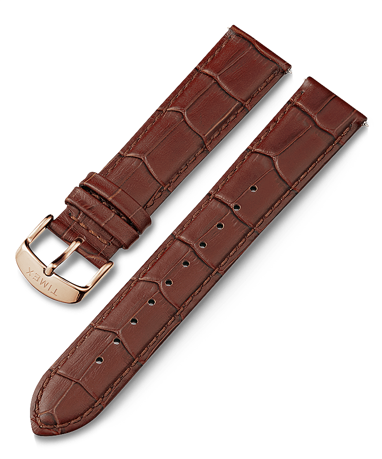 20mm Crocodile Pattern Quick Release Leather Strap - Timex US