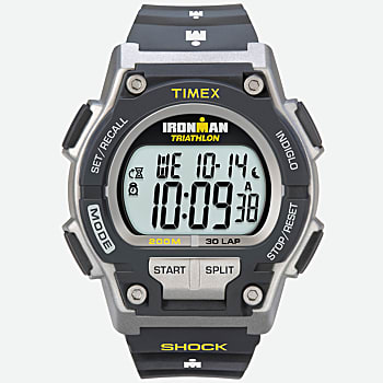 Front View of IRONMAN Original 30 Shock Full-Size Resin Strap Watch Black/Gray 1.0