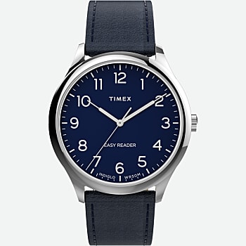 Easy Reader® 40mm Leather Strap Watch