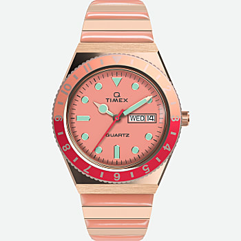 Q Timex Malibu 36mm Stainless Steel Expansion Band Watch
