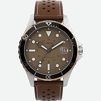 Navi XL Automatic 41mm Leather Strap Watch