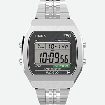 Front View of Timex T80 Steel 36mm Stainless Steel Bracelet Watch Stainless-Steel 1.0